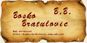 Boško Bratulović vizit kartica